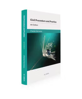 Civil Procedure and Practice 6th Edition book by Charles Hermey, featuring a teal and white cover with a dandelion graphic, shown on a clean white background.