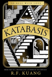Book cover of 'Katabasis' with architectural elements and gold text.