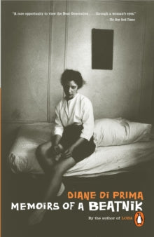 Book cover of 'Memoirs of a Beatnik' by Diane Di Prima with a black and white photo of a woman on a bed.