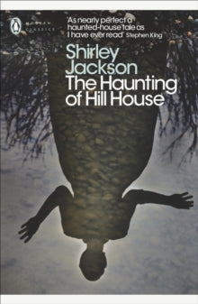 Book cover of 'The Haunting of Hill House' by Shirley Jackson with a silhouette of a person in water and trees in the background.