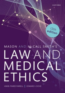 Book cover of 'Law and Medical Ethics' with a network design on a purple background