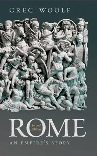 Book Cover Rome - an empire's story by Woolf roman freeze on grey background