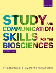 Book Cover Study and Communication Skills for the Biosciences Multicoloured text on yellow background