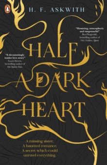 Book cover of 'Half a Dark Heart' with gold text on a black background
