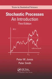 Book Cover Stochastic Processes red cove with white writing and a line graph