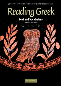 Book cover of 'Reading Greek: Text and Vocabulary' with an owl design on a black background