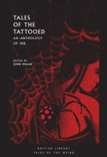 Book cover of 'Tales of the Tattooed: An Anthology of Ink' with a spider design on a dark background.