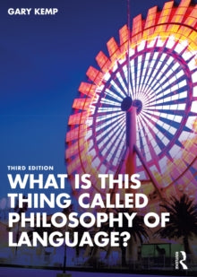 Book cover of 'What is This Thing Called Philosophy of Language?' with a ferris wheel in the background.