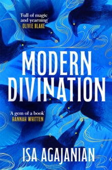 Book cover of 'Modern Divination' with blue and black design elements.