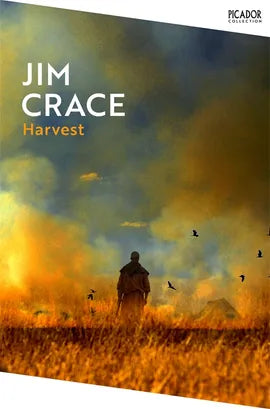 book with cover featuring a man standing in a burning field