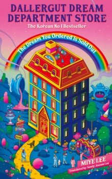 Colorful book cover of 'Dallergut Dream Department Store' with a rainbow and cartoon-like building.