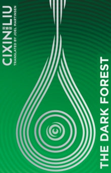 Book cover of 'The Dark Forest' by Cixin Liu with a green background and white abstract design.