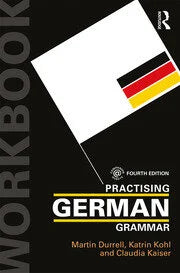 Practising German Grammar Black Cover with German flag in background