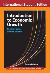 Book Cover Introduction to Economic Growth by Jones Stylised Graph on Black and Orange Background