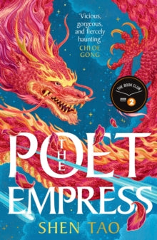 Book cover of 'The Poet Empress' with a dragon design on a blue background