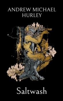 Book Jacket. Saltwash by Andrew Michael Hurley.  Features a mythical man/beast on a dark background.
