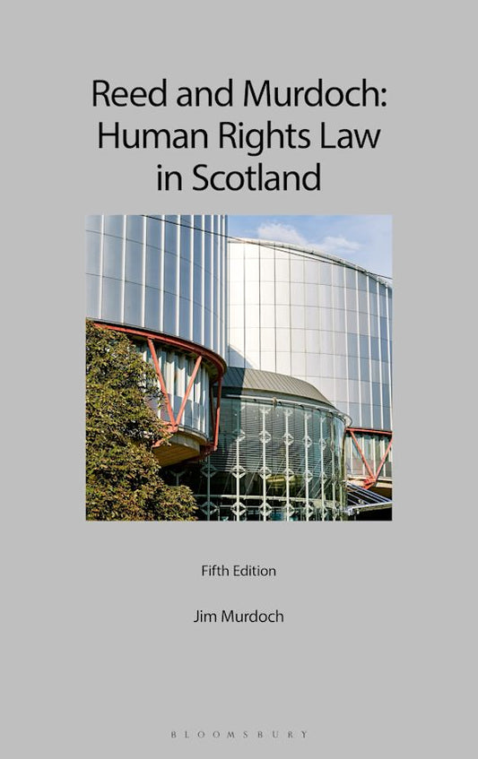 Book cover of 'Reed and Murdoch: Human Rights Law in Scotland' with a modern building image.