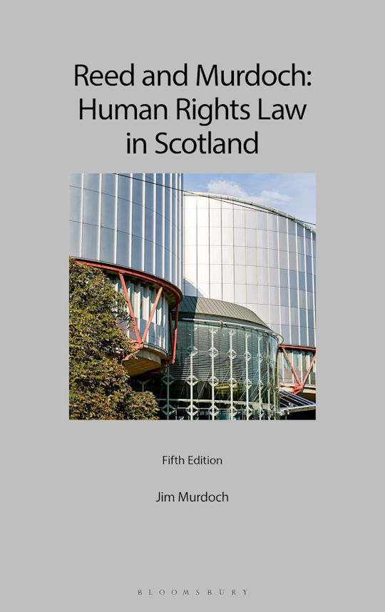 Book cover of 'Reed and Murdoch: Human Rights Law in Scotland' with a modern building image.