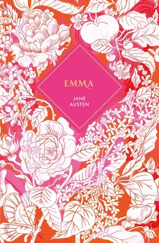 Book cover of 'Emma' by Jane Austen with floral design
