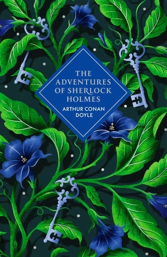 Jacket of Adventure of Sherlock Holmes featuring keys on a plant with blue flowers