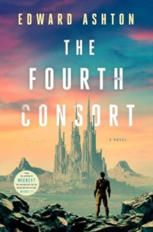 Book Cover - man standing in a spacesuit facing a rocklike structure with a pink blue and yellow sunset.