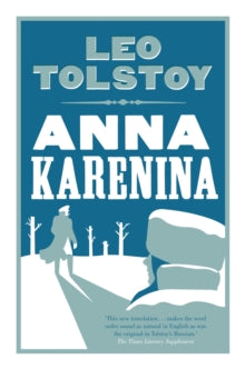 Book Jacket Alma Classics Anna Karenina. features a couple in a bleak snowy scene.