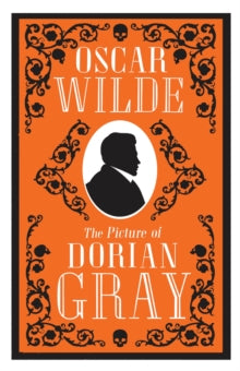 Book Jacket Alma Classics The Picture of Dorian Gray. Features mans head in shadow on an orange background.