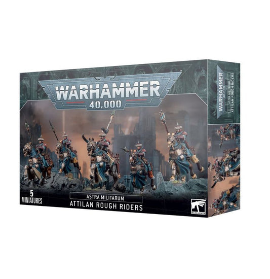 Warhammer 40,000 Astra Militarum Attilan Rough Riders miniatures box on a white background