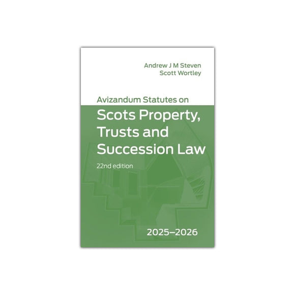 Avizandum Statutes On Scots Property, Trusts And Succession Law 2025 - 2026 Front Cover