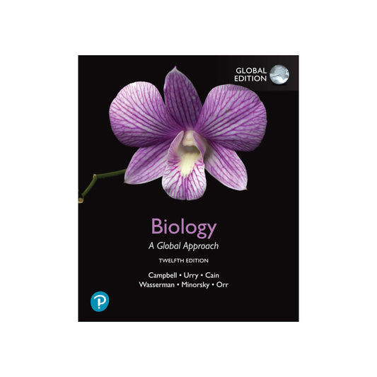 Book cover of 'Biology: A Global Approach' with a purple orchid on a black background