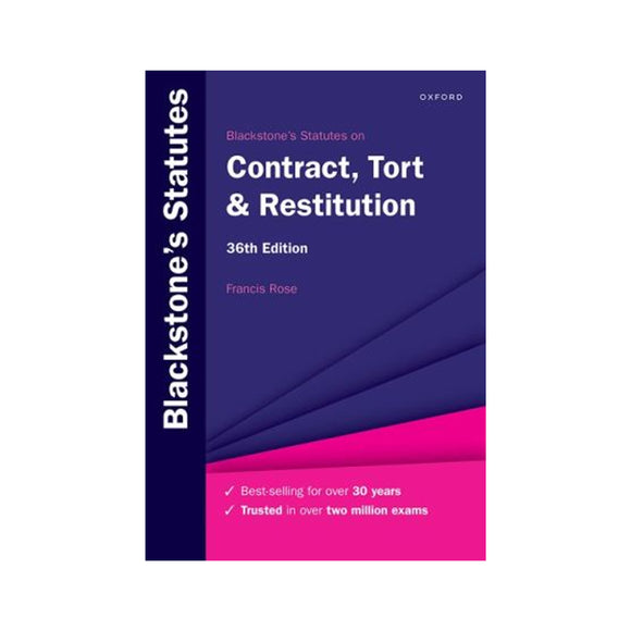 Blackstone's Statutes on Contract, Tort & Restitution Book front cover