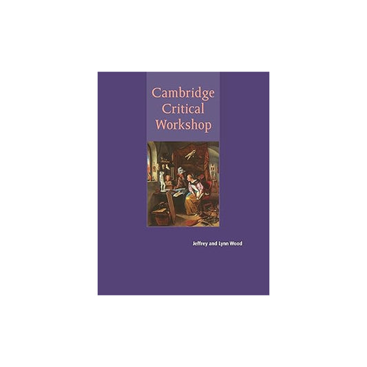 Book cover of 'Cambridge Critical Workshop' with a purple background and an illustration of two people in a room.