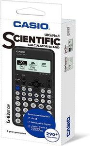 Casio scientific calculator with packaging on a white background