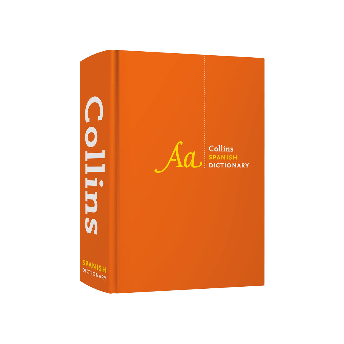 Orange Collins Spanish dictionary on a white background