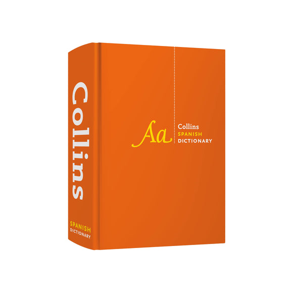 Orange Collins Spanish dictionary on a white background