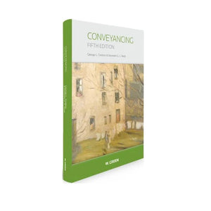 Book titled 'Conveyancing' with a green spine on a white background