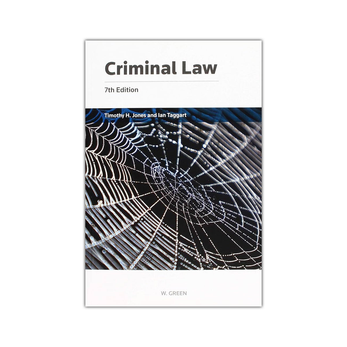 Book cover of 'Criminal Law' with a spider web design on a white background