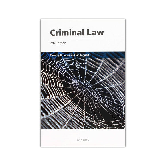 Book cover of 'Criminal Law' with a spider web design on a white background