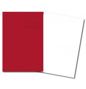 Red and white jotter on a white background