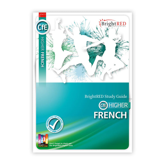 BrightRED Study Guide for Higher French on a white background