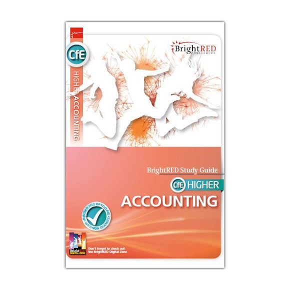 BrightRED Study Guide for CFE Higher Accounting on a white background