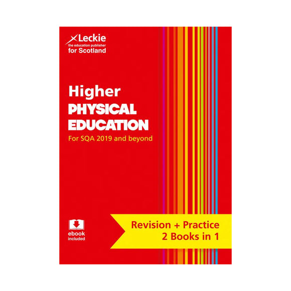 Red book cover of 'Higher Physical Education' by Leckie on a white background