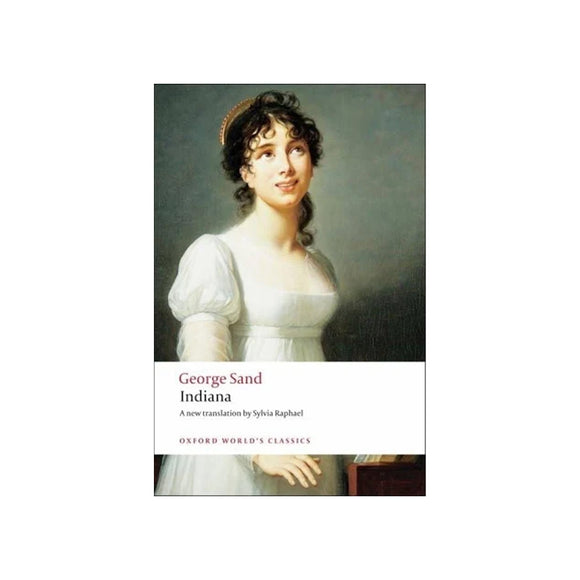 Book cover of 'Indiana' by George Sand featuring a portrait of a woman.