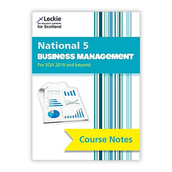 National 5 Business Management course notes for SQA 2019 and beyond by Leckie on a white background