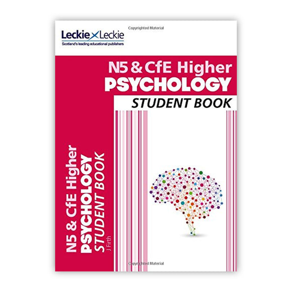 Book titled 'N5 & CfE Higher Psychology Student Book' by Leckie & Leckie on a white background