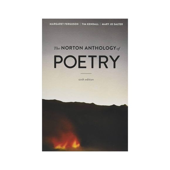 Book cover of 'The Norton Anthology of Poetry' with a sunset design.