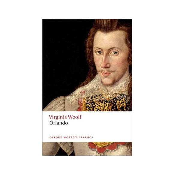 Book cover of 'Orlando' by Virginia Woolf featuring a portrait on a white background