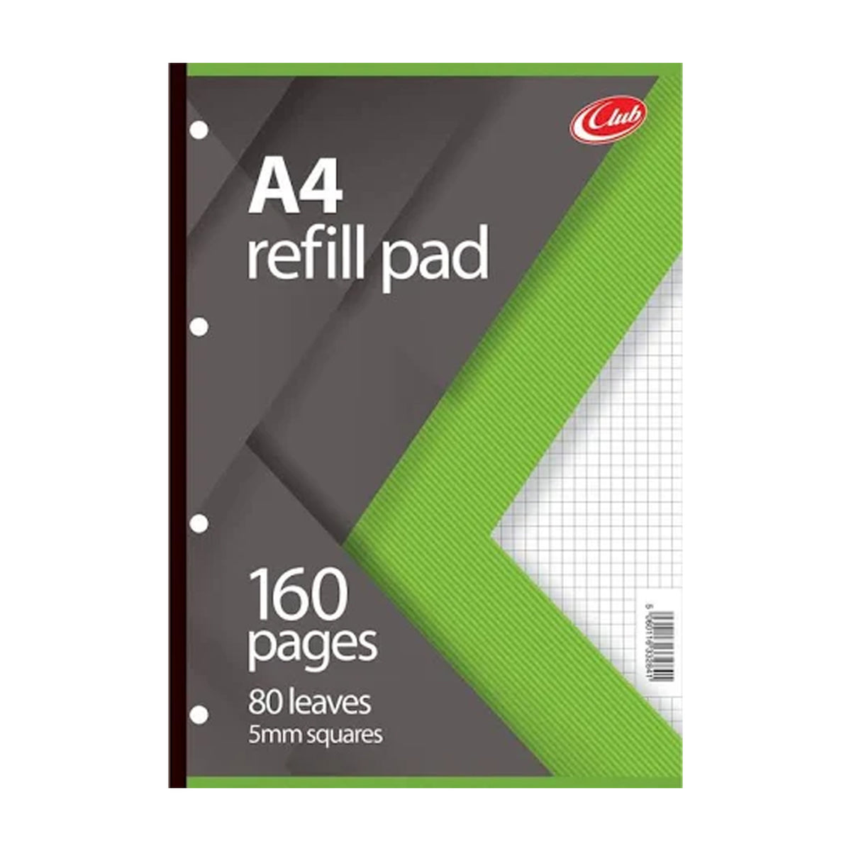 A4 refill pad packaging with green and gray design on a white background