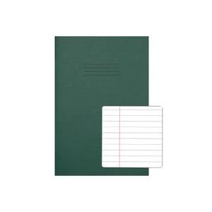 Green notebook with a smaller inset showing lined paper on a white background
