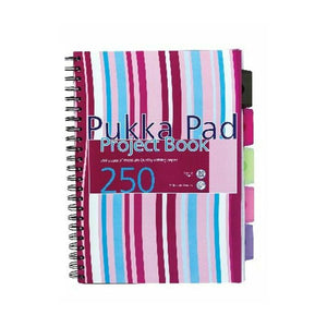 Pukka Pad Project Book with colorful striped cover on a white background